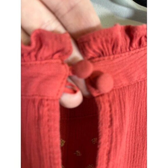 Torrid Floral Top 4X Pink Crinkle Folk Hippie Indie Granola Gauze Boho Western - Picture 11 of 16